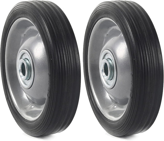 AR-PRO (2-Pack) 5" x 1.2" Flat Free Solid Rubber Wheel Assemblies - Replacement Hand Truck Wheels