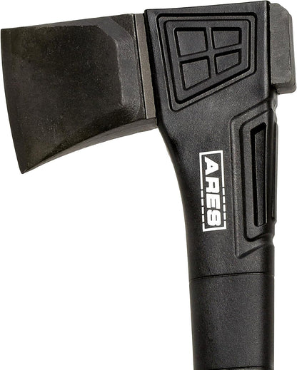 ARES 45006 – 18-Inch Splitting Axe – Lightweight Fiberglass Handle Construction – High-Carbon Steel Blade Head – Gardening, Hiking, and Outdoor/Adventure Applications