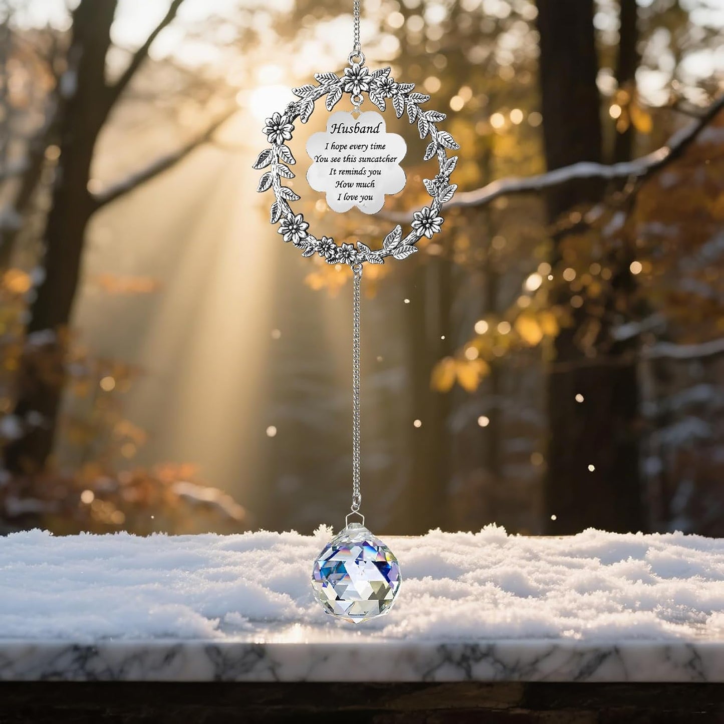Husband Gifts Suncatcher from Wife, Birthday Valentines Sun Catcher Gifts for Husband