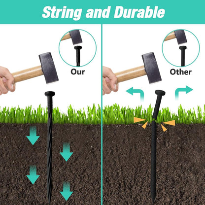 100-Pack-8 Inch Plastic Edging Nails, Spiral Nylon Landscape Anchoring Spikes，Landscape Stake for Paver Edging, Weed Barrier& More