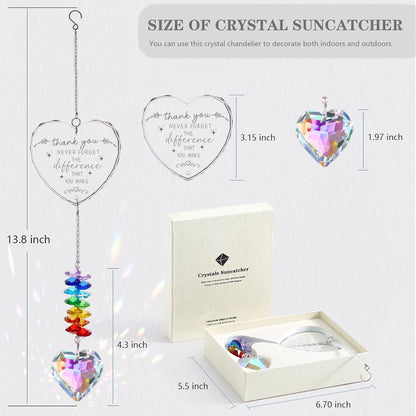 Thank You Gifts, Crystal Suncatcher Thank You Gifts for Women, Never Forget Appreciation Gifts Ornament, Women Gifts for Coworkers Teacher Boss Nurse Friend Keepsake
