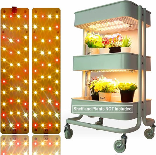 DOMMIA Plant Lights, Full Spectrum 12W(120W Equiv) Ultra-Thin Panel, 84 LEDs Sunlike Plant Lamp with On/Off Switch for Seed Starting, Hydroponics, Succulents & More, Easy to Assemble