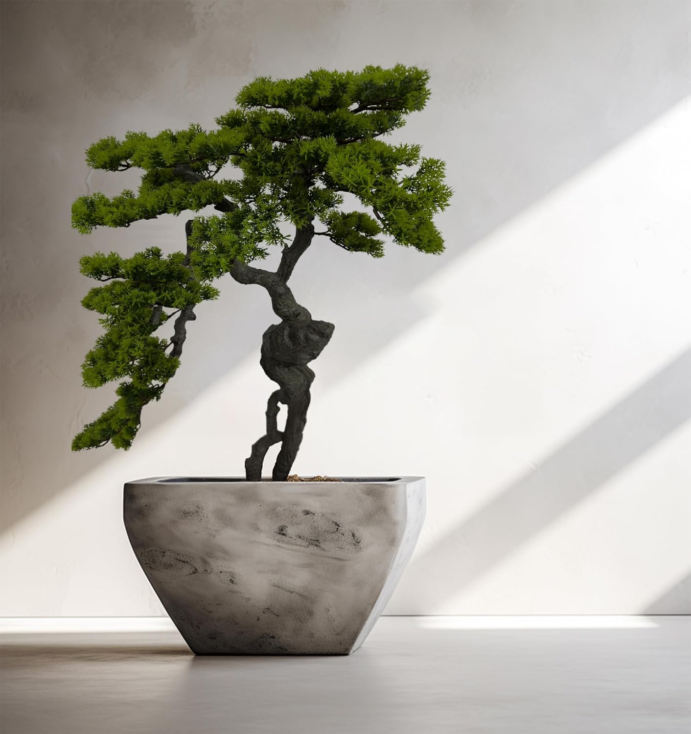 3.5ft（43in） Artificial Bonsai Tree Juniper Faux Plants Indoor Big Fake Plants Decor with Ceramic Pots for Home Table Office Desk Bathroom Shelf Bedroom Living Room Farmhouse Decorations