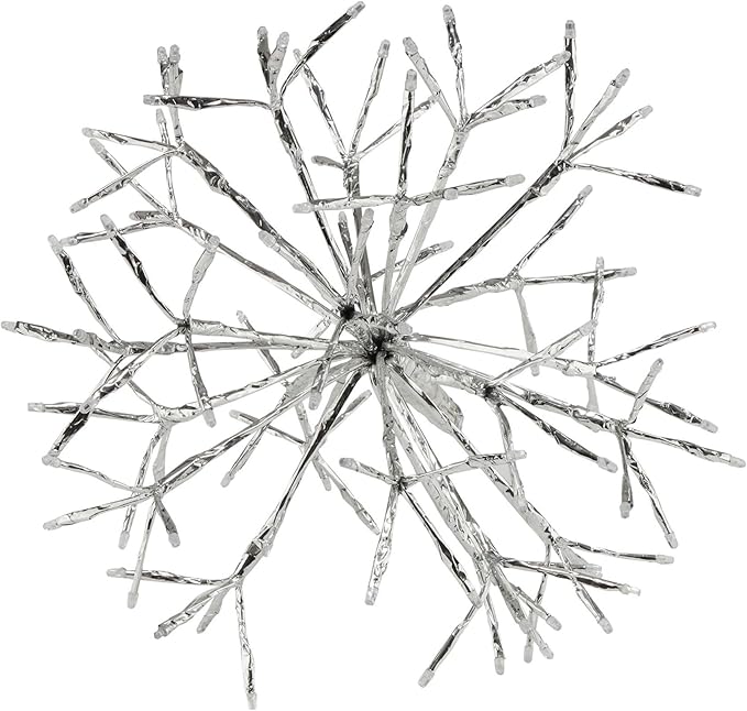 Alpine Corporation 16"H Indoor Holiday 3D Snowflake Hanging Ornament with LED Lights, White , Christmas Decoration
