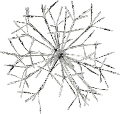 Alpine Corporation 16"H Indoor Holiday 3D Snowflake Hanging Ornament with LED Lights, White , Christmas Decoration