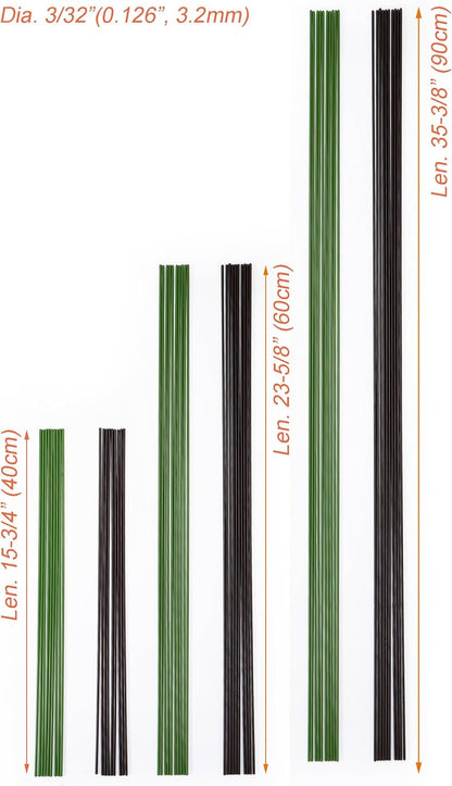 10-PCs 15-3/4" Plastic Coated Orchid Stakes for Plants Support, Bendable Orchid Support Stakes - Brown