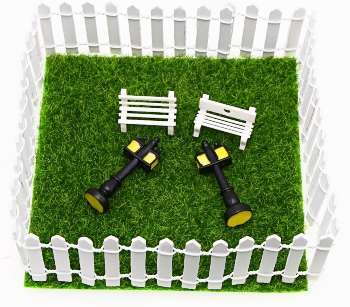 35 Inches Mini Wooden Fairy Garden Fence, DIY Miniature Picket Fence for Fairy House Decor, Small Garden Border, Dollhouse Accessories & Outdoor Fairy Gardens