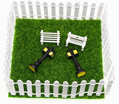 35 Inches Mini Wooden Fairy Garden Fence, DIY Miniature Picket Fence for Fairy House Decor, Small Garden Border, Dollhouse Accessories & Outdoor Fairy Gardens