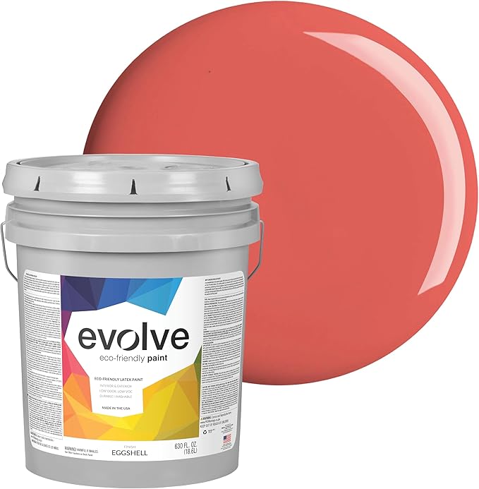 EVOLVE Paint & Primer: Environment-friendly, Low Sheen with One-coat Coverage for Interior & Exterior surfaces (Raspberry, 5-Gallon)