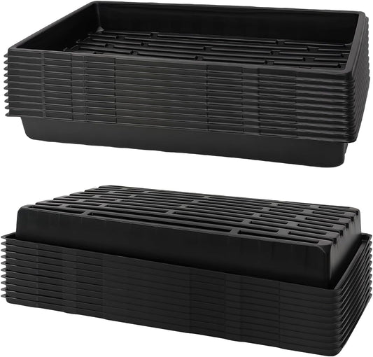20 Pack 1020 Trays, No Drain Holes, 20" x 10", Extra Thick Heavy Duty Seed Starting Trays -Reusable