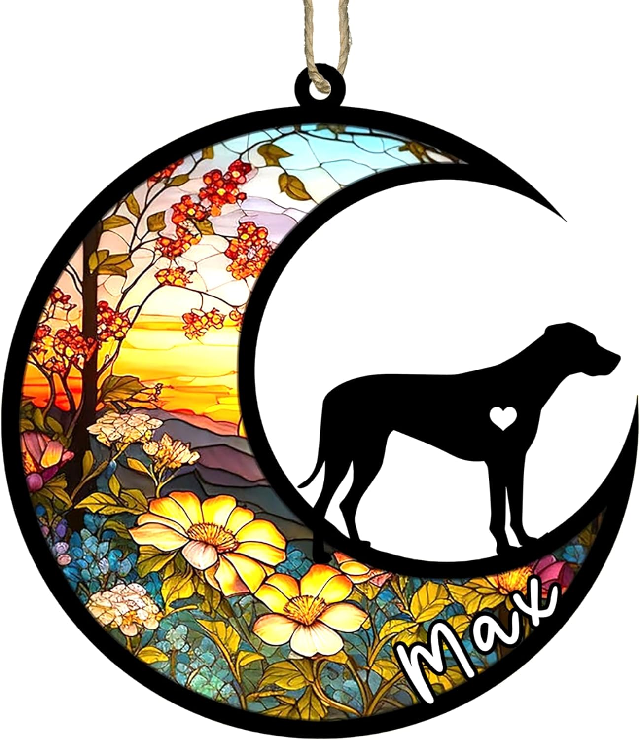 Personalized Dog Memorial, Custom Name Rhodesian Ridgeback Dog Christmas Ornament with Name, Custom Breeds, Pet Loss Light Catcher, Gifts for Lovers Loss of Pet Sympathy on Mothers Day Christmas