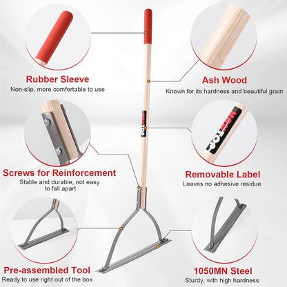 Weed Grass Cutter Manual Weed Wacker Grass Whip Double Serrated Blade Weed Cutter Tool,38 inches