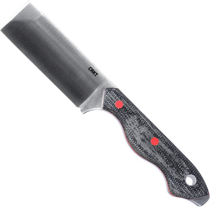 CRKT Razel Fixed Blade Knife: Everyday Carry Plain Edge, D2 Blade Steel, Resin Infused Fiber Handle w/Pocket Carry Sheath 4037,Silver/Black