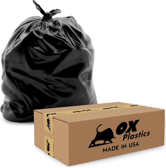 60 Gallon Trash Can Liners Bags - (100 Count) Capacity & 3mil Thick Extra Heavy Duty Strength