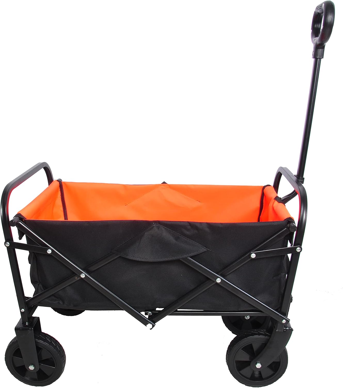 Folding cart That Does not Need to be Assembled Station Wagon, Grocery cart (Orange+Black Mini)