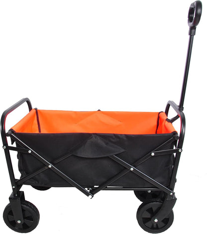 Folding cart That Does not Need to be Assembled Station Wagon, Grocery cart (Orange+Black Mini)