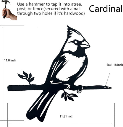 Memorial Cardinal Bird Garden Statue, Metal Birds Yard DéCor, Outdoor Bird DéCor, for Backyards, Patios and Outdoor Spaces, Best Memorial Gifts for Women