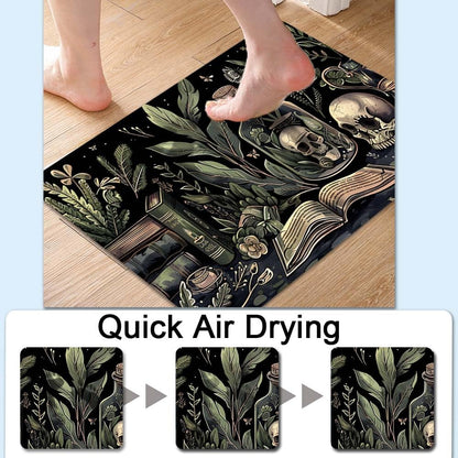 Bath Mat-Bathroom Rug，Books and Skulls-Absorbent Non Slip Quick Dry Stain Resistant Easy to Clean Care Shower Rug for Bathtub Shower Room 17×27.5Inch (43 * 70cm)