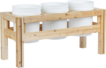 Greenes Fence Three Bucket Elevated Cedar Wood Garden Frame, 43 in. x 16 in. x 20 in. - Made in USA with North American Cedar