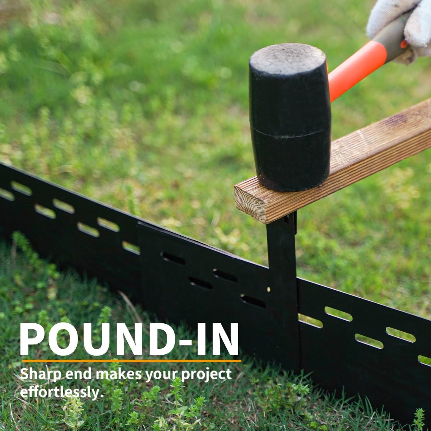 30Pcs 10Inch Black Metal Landscape Edging Stakes, No Installation for Corrugated Garden Landscape Edging/Terrace Board/Grass Barrier/Bender Board/Garden Liner/Tent pegs/Dog Stakes