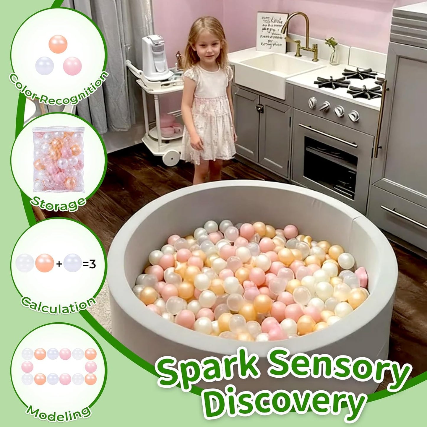 TRENDPLAY Plastic Balls for Ball Pits 2.2 Inch, Pack of 50 100 200 500 Hollow Balls, Perfect for Toddler Baby Pools,Party,Festival Decoration