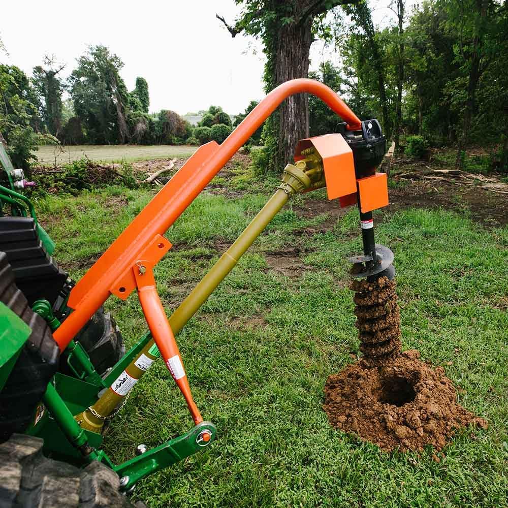 Titan Attachments 60 HP 3 Point Post Hole Digger with 9" Auger Attachment, Fits Cat 1 Tractors for Fence Post Holes, Deck Installation
