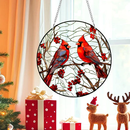8" Cardinal Window Decorations– Acrylic Hanging Ornament for Door & Window, Decorative Accent for Yard & Courtyard, Holiday & Everyday Gift
