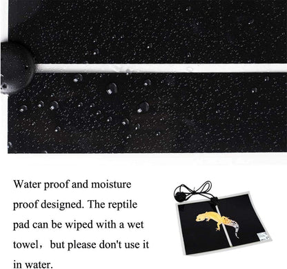 KABASI Reptile Heating Pad, 20W 16.5x11 inch Waterproof Reptile Heat Pad Under Tank Terrarium with Temperature Control, Safety Adjustable Reptile Heat Mat for Turtle, Tortoise, Snakes, Lizard, Gecko