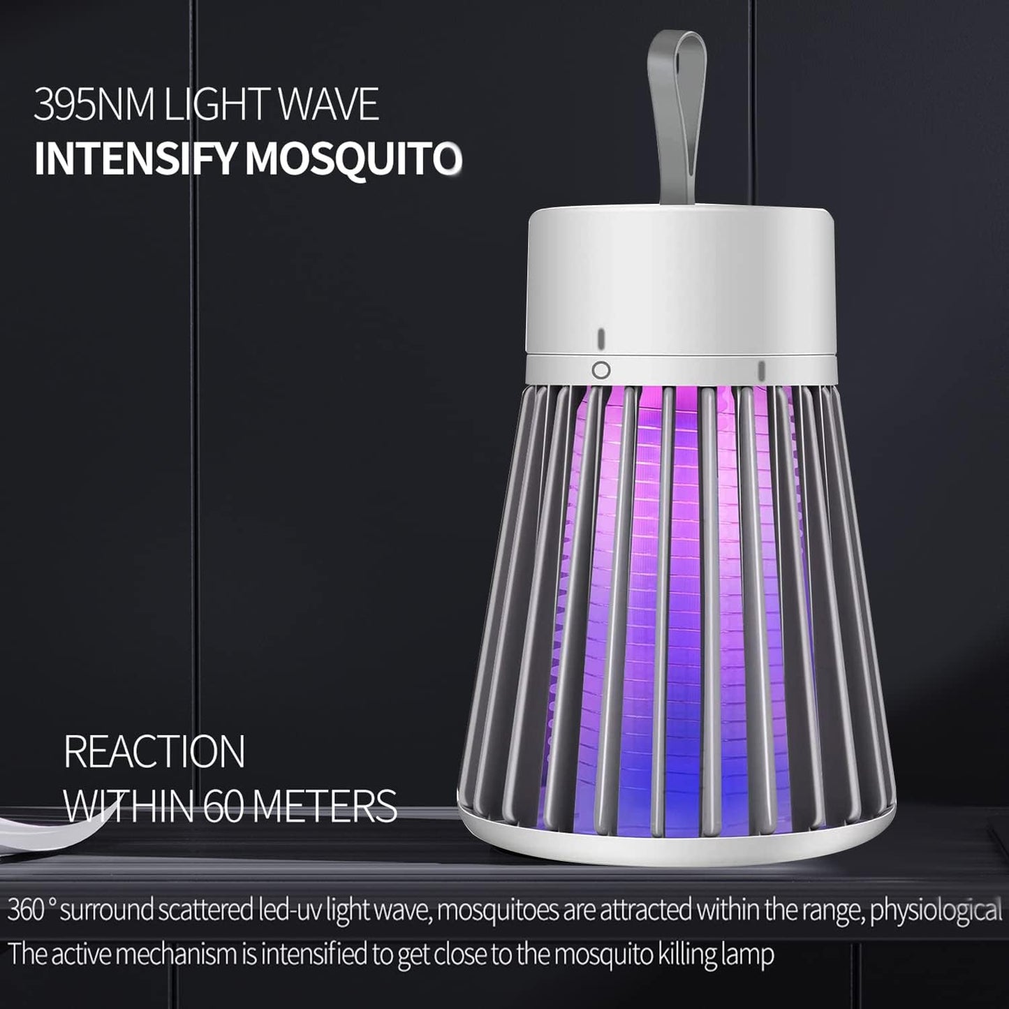 Bug Zapper Outdoor,Electric Mosquito Zapper Portable Camp Mosquito Killer,Rechargeable Indoor Fly Zapper,Electric Fly Zapper,Fly Traps,Flying Insects Zapper Indoor Outdoor (Green)