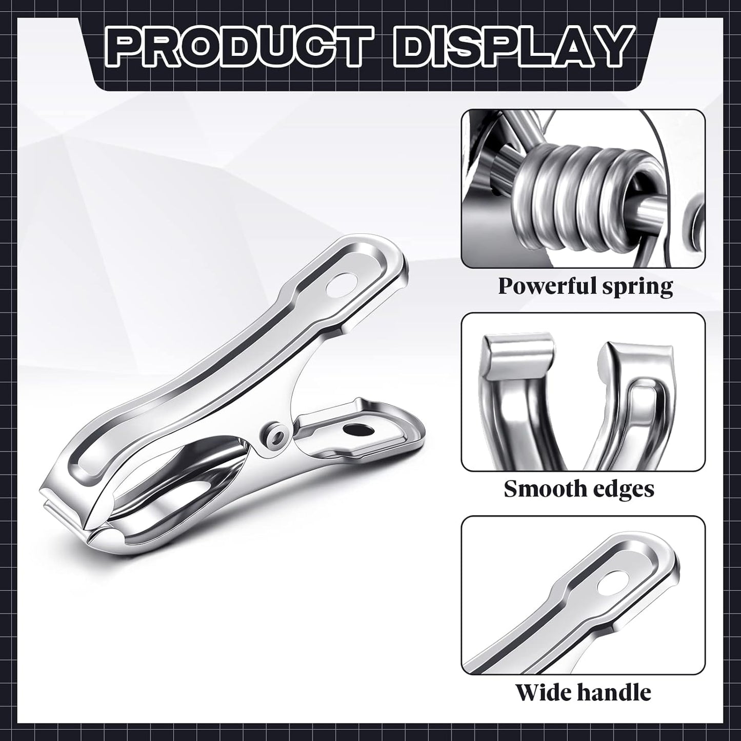Raiten 100 Pcs Garden Clips Stainless Steel Greenhouse Clamps Heavy Duty Clips Have a Strong Grip to Hold Down The Shade Cloth or Plant Cover on Garden Hoops or Greenhouse Hoops and Netting Holding