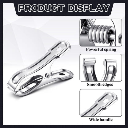 Raiten 100 Pcs Garden Clips Stainless Steel Greenhouse Clamps Heavy Duty Clips Have a Strong Grip to Hold Down The Shade Cloth or Plant Cover on Garden Hoops or Greenhouse Hoops and Netting Holding