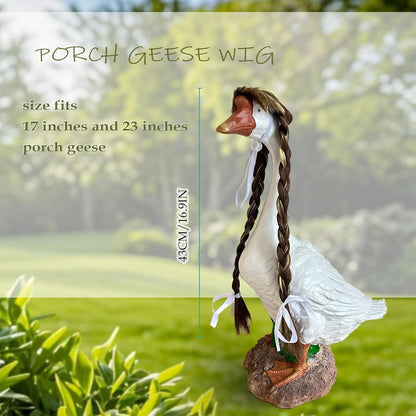 Porch Goose Wigs, Porch Goose Outfits Lawn Goose Statue Accessories for Outdoor Garden Patio Yard Goosey Decor （Style 16）