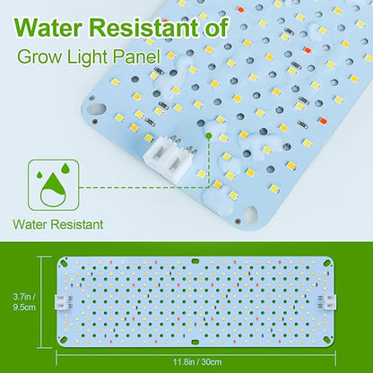 6Pack Panel Grow Lights for Indoor Plants, Seed Starting, Vegetables, Pot Plants, Bonsai with Timer, Ultra-Thin Under Cabinet & Shelf Full Spectrum LED Plant Growing Lamps, Multi-Panels Free Connect