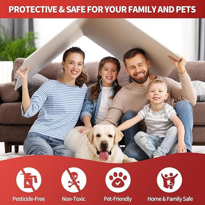 LULUCATCH Mouse Traps, 12 Pack Pre-Baited Sticky Mouse Traps Indoor for Home, Foldable Non-Toxic Bulk Sticky Pads, Glue Traps for Rats, Bugs, Spider, Mice, Cockroach, Pet Safe Pest Control ﻿