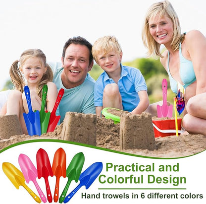 Mini Colorful Metal Hand Shovel Digging Trowel Set Transplanting Garden Shovel for Flower Soil Planting Succulent Kids Teens Women Men Gift Indoor Outdoor, 6 Colors (18 Pcs, 10.6 x 3 Inch)