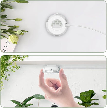 Grow Lights for Indoor Plants Full Spectrum, 2 Pack LED Puck Grow Lights, 4/8/12H Cycle, 4 Dimmable Brightness, 150 Watt Equivalent Growing Lamp for Indoor Growing and Seed Starting