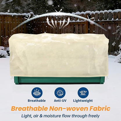 Plant Covers Freeze Protection, 2 Pack Garden Covers for Potted Plants, Frost Cloths for Outdoor Plants, Winter Protection for Vegetables & Flowers (40"×15"×18")