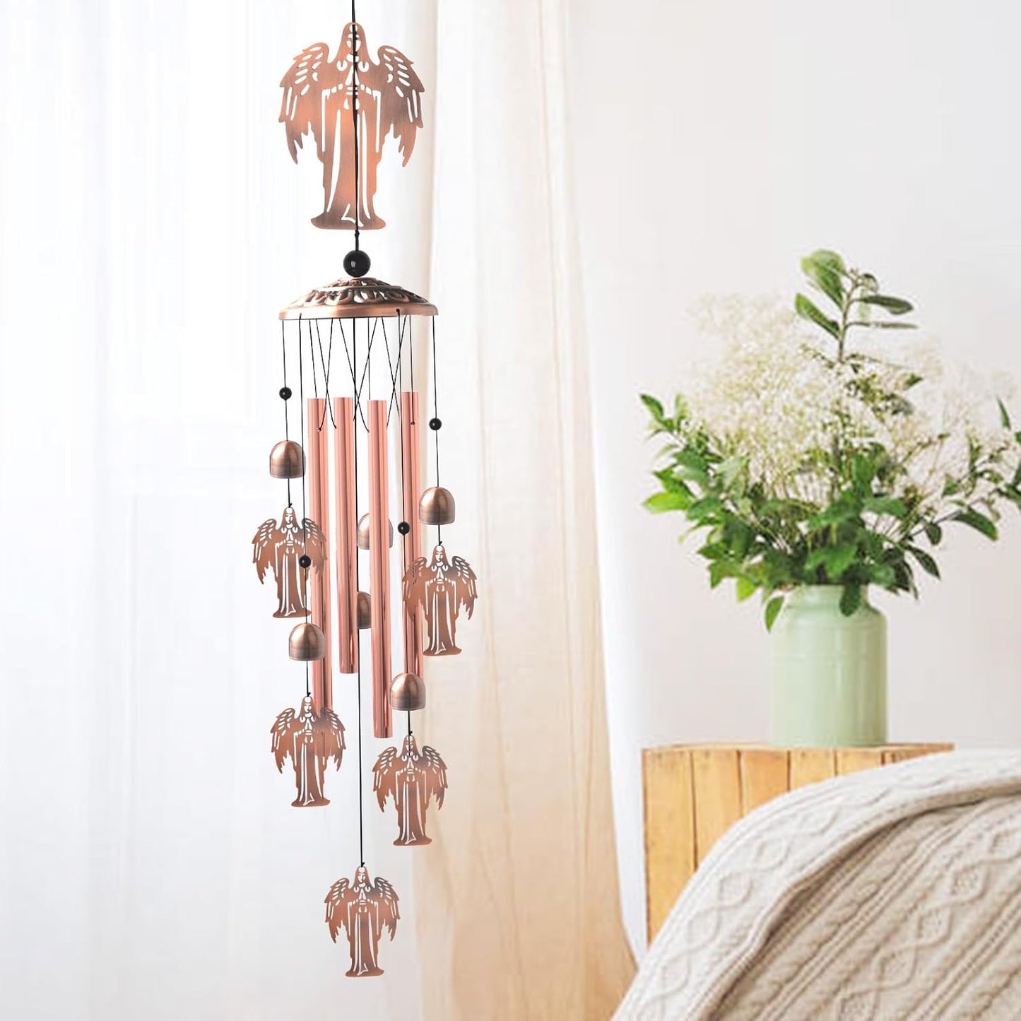 Angel Gifts for Grandma, Mother Wind Chimes,Birthday Gift for mom/Husband/Wife/Women/Aunt/Daughte/Friend/Niece/Sister/Teacher,Gardening Gifts,Memorial Windchime Outside,Yard Decor