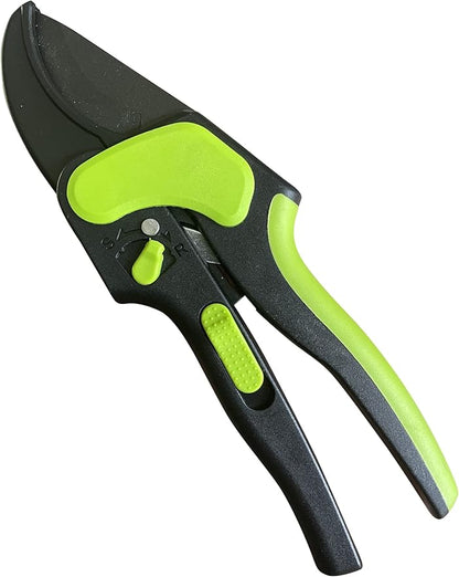 Garden Guru 2 in 1 Ratchet Pruning Shears Clippers – 4X Cutting Power – Ratcheting Garden Anvil Pruners Scissors - Ergonomic Grip - Makes Tough Cuts Easy - Great for Seniors & Arthritic Hands