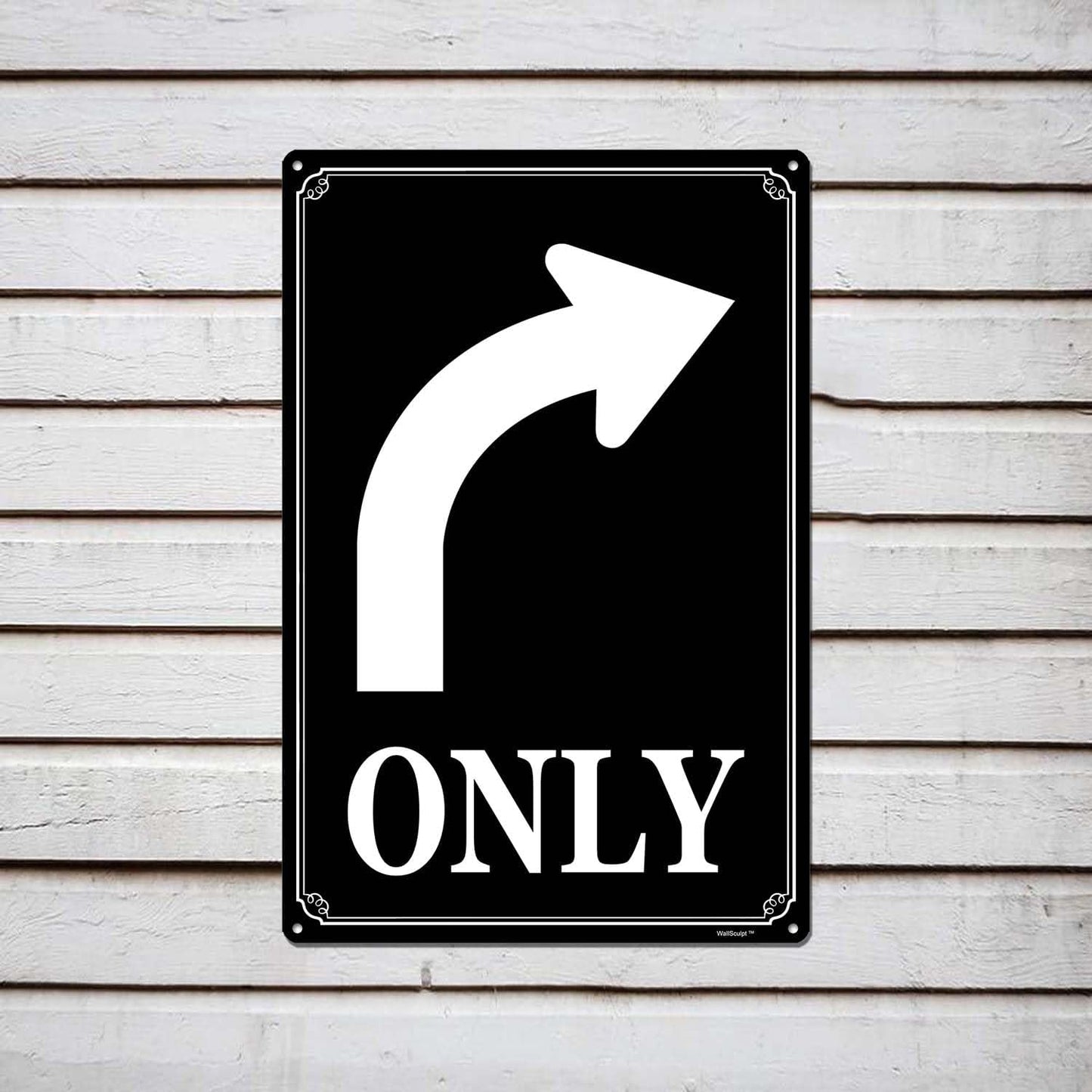 12x16" Left Turn Only Arrow Signs - High-Intensity Aluminum Parking Lot Sign, Weatherproof & Fade-Resistant, Ideal for Outdoor & Indoor Use - Curbside Sign