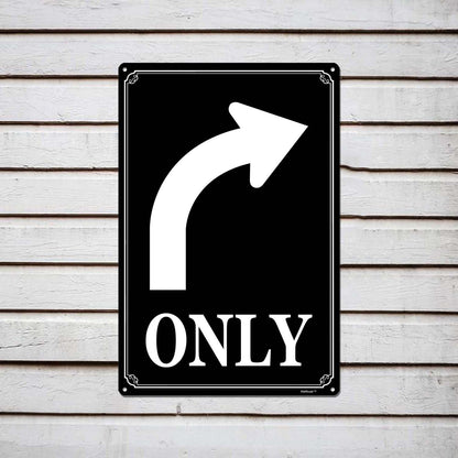 8x12" Left Turn Only Arrow Signs - High-Intensity Aluminum Parking Lot Sign, Weatherproof & Fade-Resistant, Ideal for Outdoor & Indoor Use - Curbside Sign