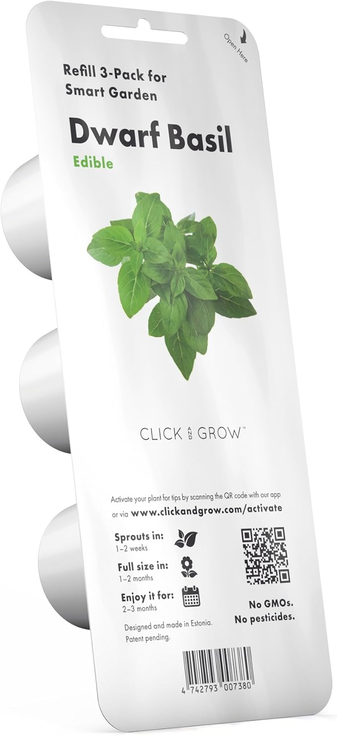 Click and Grow Smart Garden Dwarf Basil Plant Pods, 3-Pack