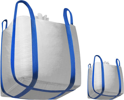 2 Packs FIBC Bulk Bags,Holds up to 4400 lbs Construction Bags Heavy Duty,210-Gallon Woven Polypropylene Dumpster Bag for Industry Agriculture and Construction,Sealable Top