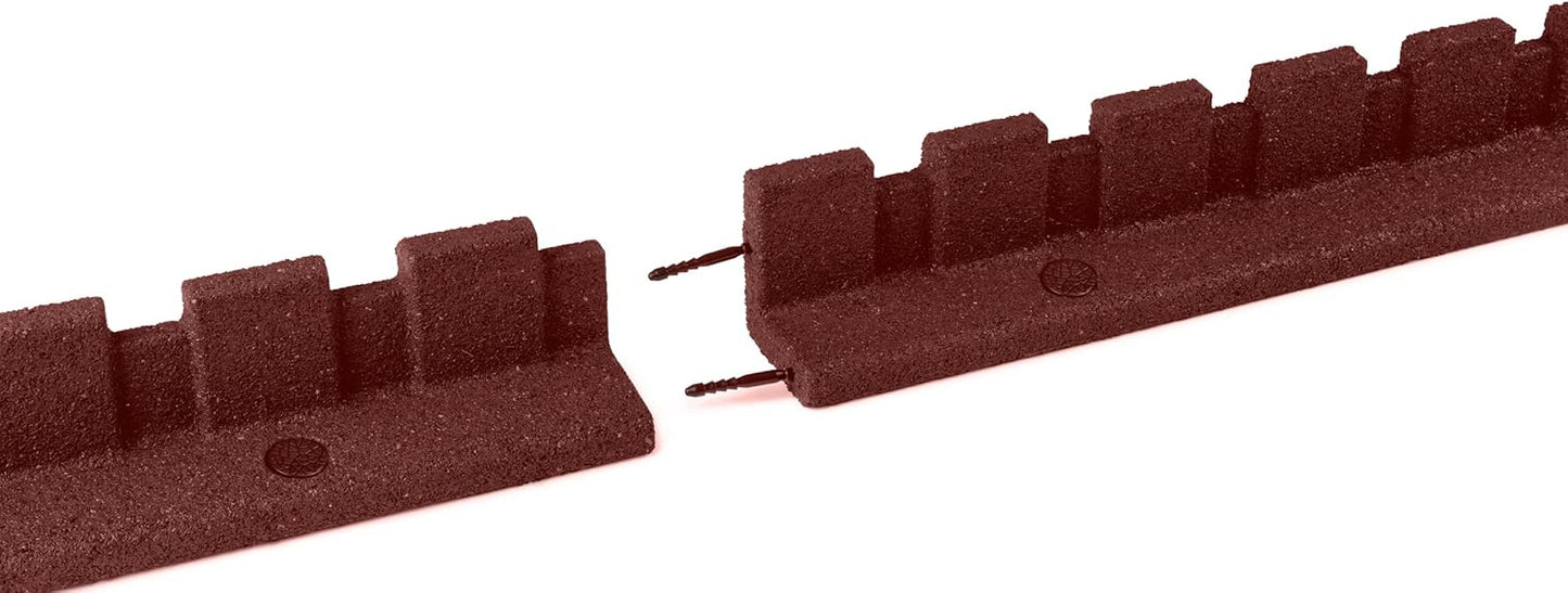 Playsafer L-Shaped Flexible Rubber Castle Edger for Lawns Landscaping and Playgrounds | Easy No Dig Installation (1 Pack, Red)