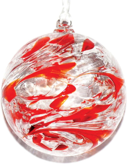 Large Friendship Glass Ball Globe - Red 4.7 inch Hand Blown Handmade Hanging Garden Gazing Ball Indoor Outdoor Home Décor