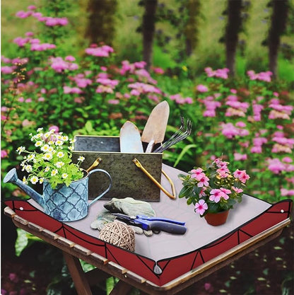 Spiders Web Red Foldable Garden Hand Transplanting Succulent Tools,Waterproof Thickened Repotting Mat Plant Tag, Miniature Planting Indoor Fairy Care,Potting,Cactus,Houseplant Bonsai Tool Kit Gift