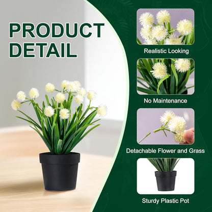 3 Pack Fake Small Plant Artificial Potted Flowers for Home Decor Fake Flower Plant Greenery Mini Faux Plant for Indoor Bedroom Living Room Office Shelf Bathroom Farmhouse Decor (Type 7)