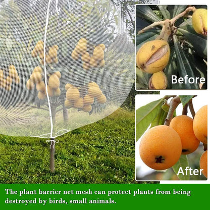 Fruit Tree Netting Covers with Zipper to Protect from Squirrels and Birds Large Netting for Fruit Trees Net Protection, White, 8' x 8', 2 Pack
