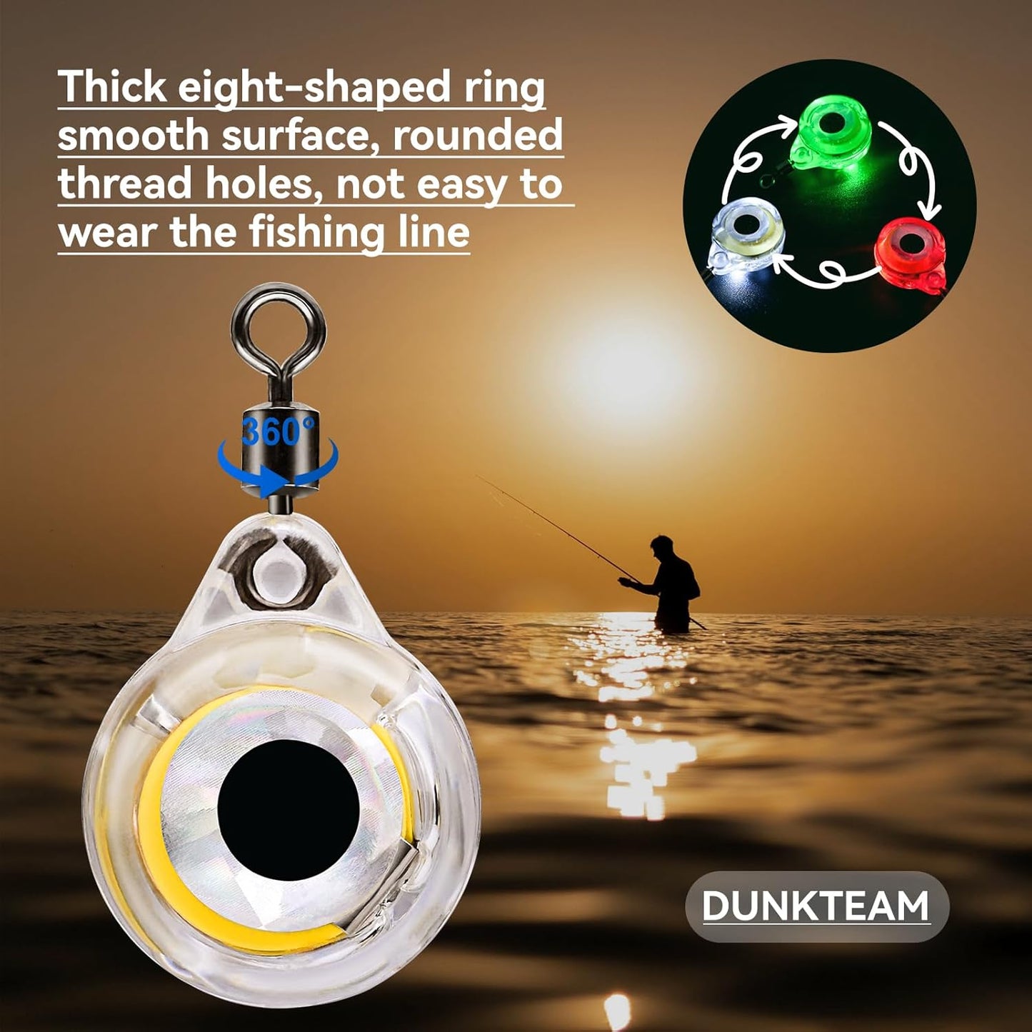 LED Underwater Fishing Lures，LED Lighted Bait Flasher，Deep Drop Fishing Lures，Fish Eye Attractive Light Bait Lure Lamp 5PCS