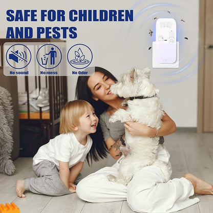 Flying Insect Trap, Fruit Fly Traps for Indoors,Plug-in Bug Light Trap Indoor for Mosquito, Fruit Flies, Moths, Gnats, Flies(1 Devices + 5 Refills)